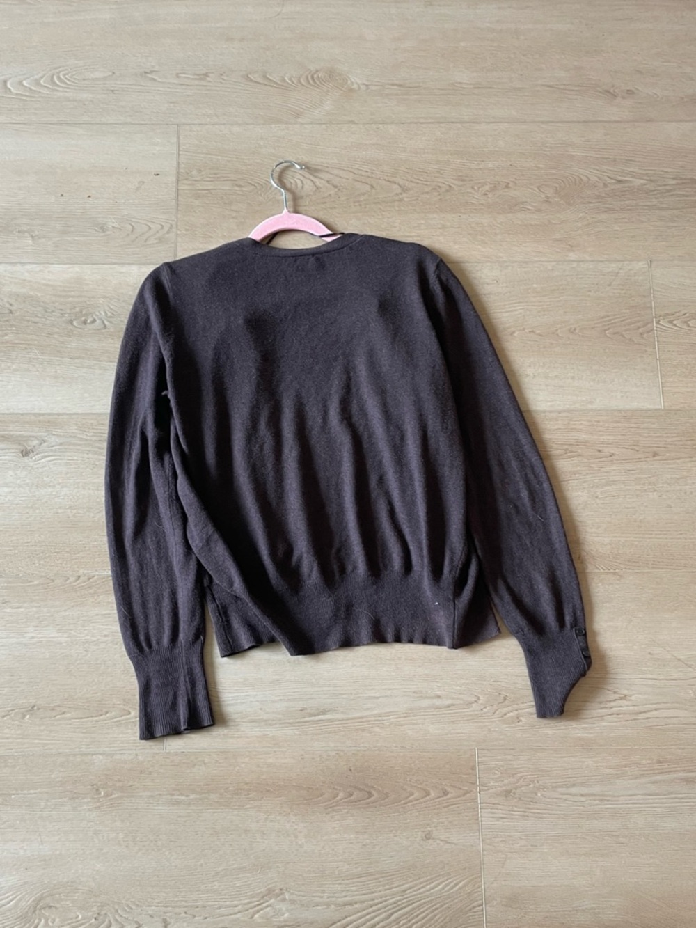 Worthington Brown Cardigan Lightweight Knit Button Front Layering Size L - Picture 5 of 5